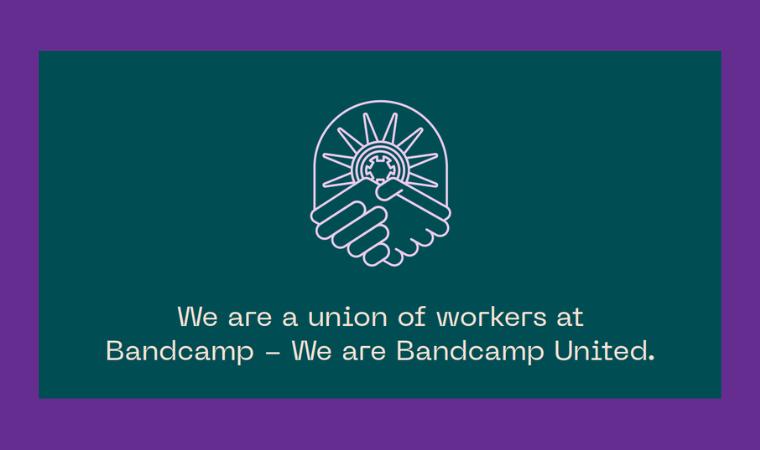 Screenshot of the bandcampunited.org website.
